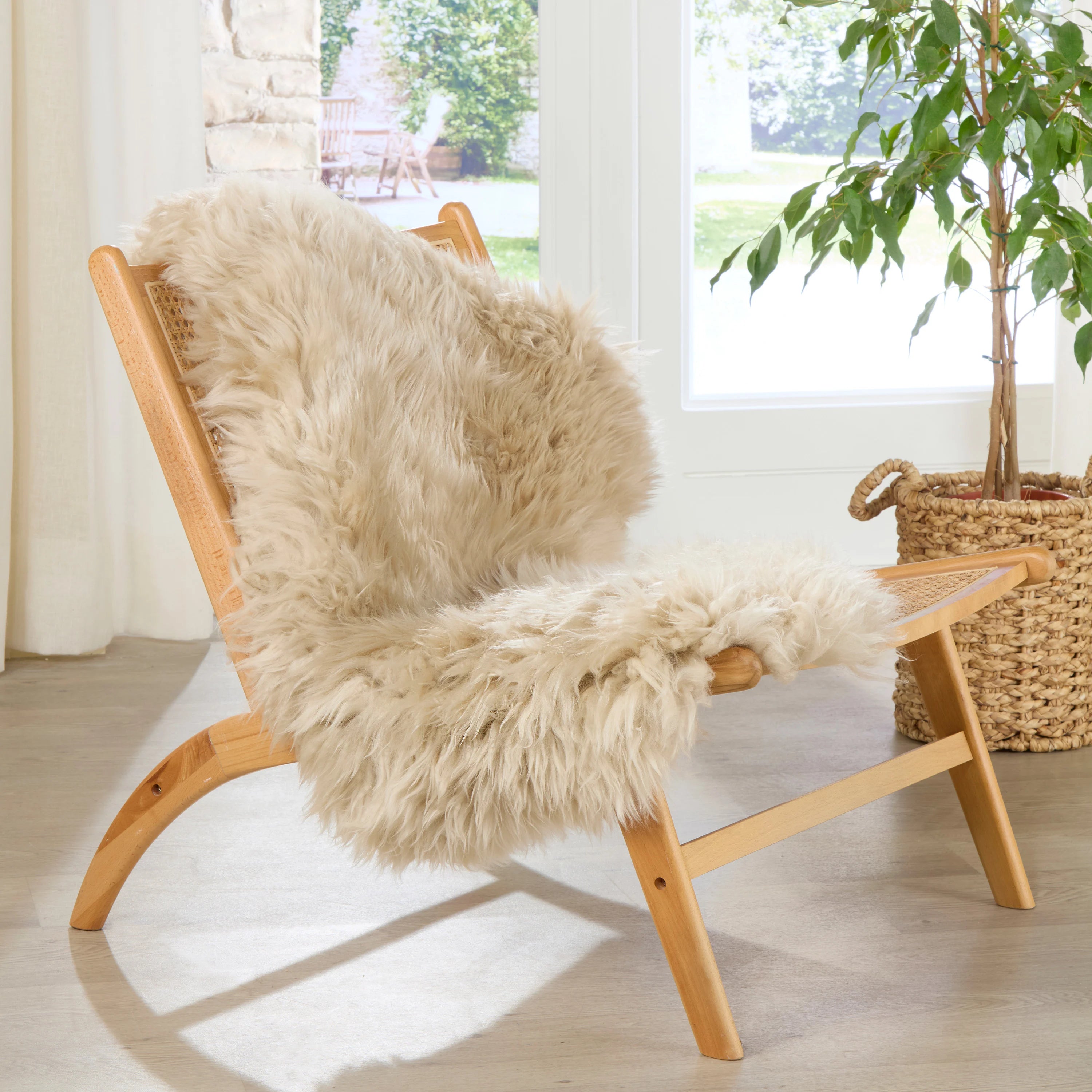 Premium Beige Sheepskin Rug